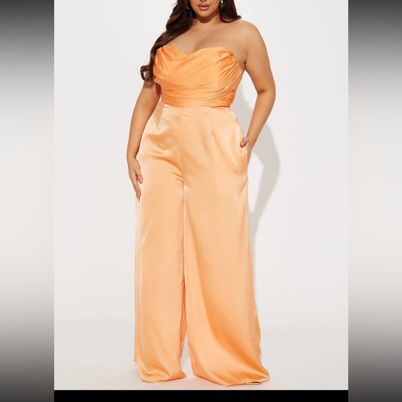 Strapless wide leg jumpsuit - Picture 1 of 4
